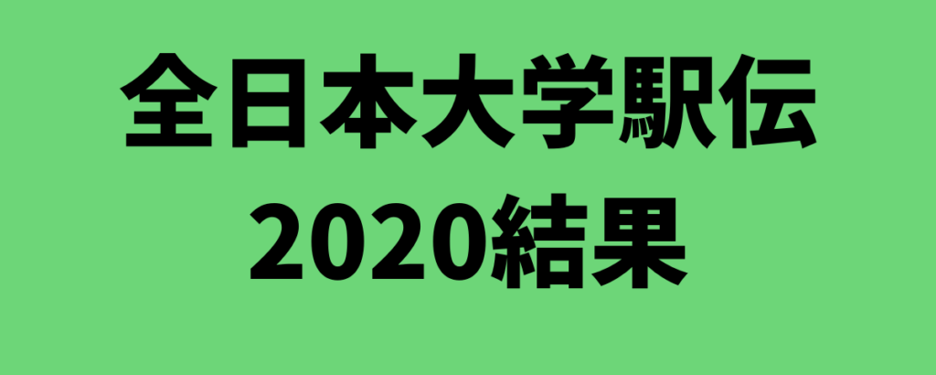 全日本大学駅伝2020結果