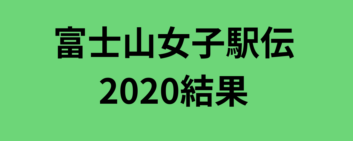 富士山女子駅伝2020結果
