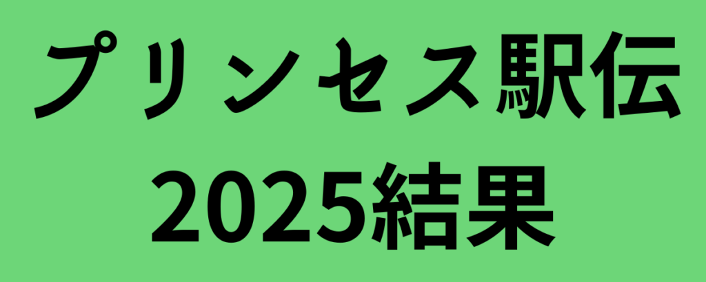 プリンセス駅伝2025結果